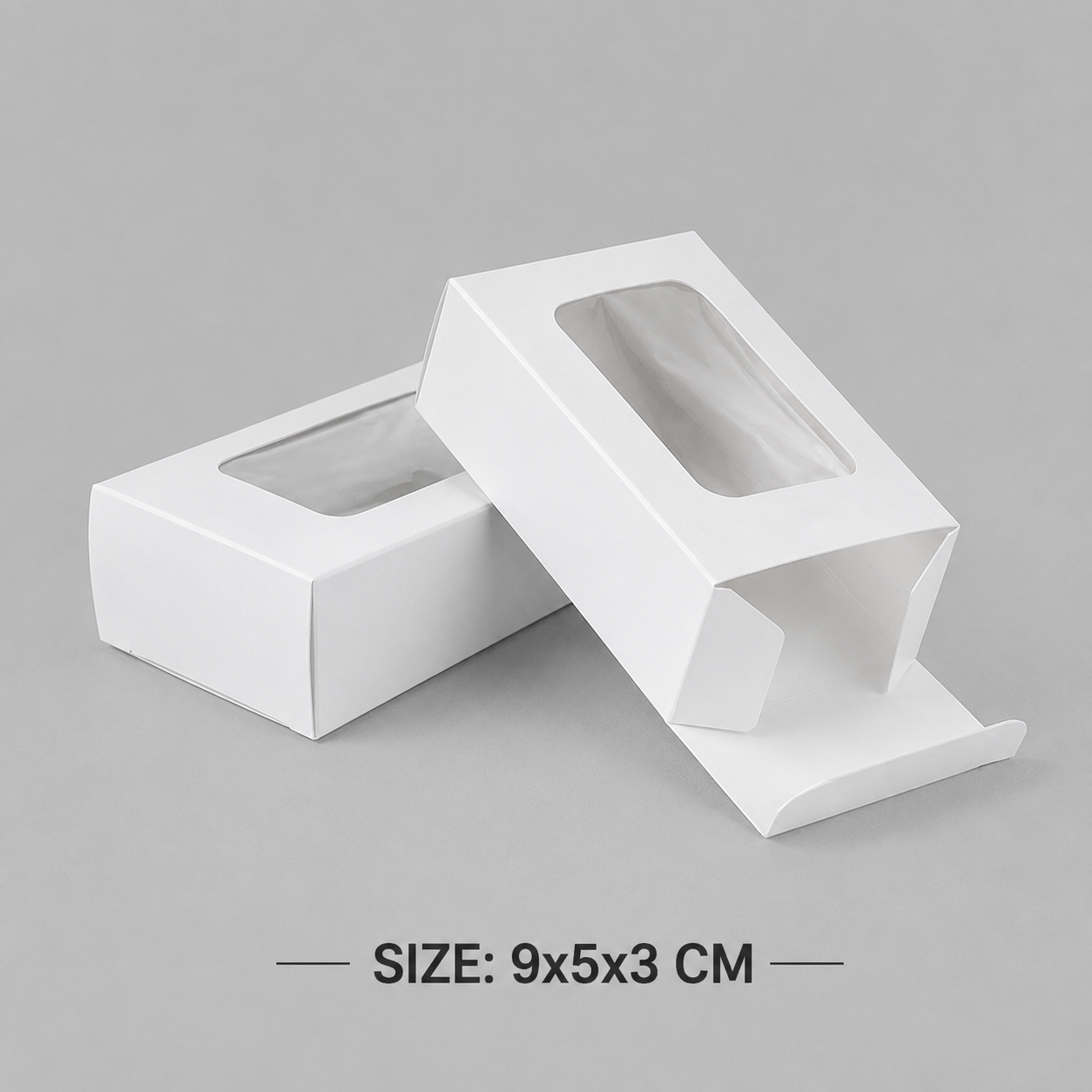Wax sachet packing box 9x5x3 cm with transparent window for scented wax sachets, aroma products, fragrance bars, handmade gifts and retail packaging