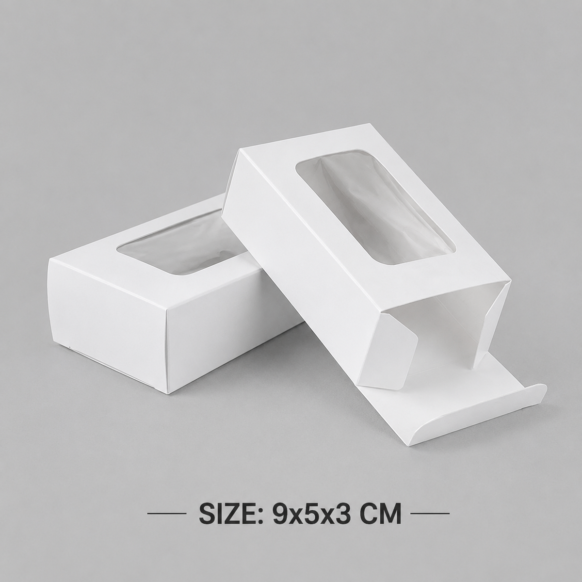 Wax sachet packing box 9x5x3 cm with transparent window for scented wax sachets, aroma products, fragrance bars, handmade gifts and retail packaging