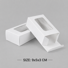 Wax sachet packing box 9x5x3 cm with transparent window for scented wax sachets, aroma products, fragrance bars, handmade gifts and retail packaging
