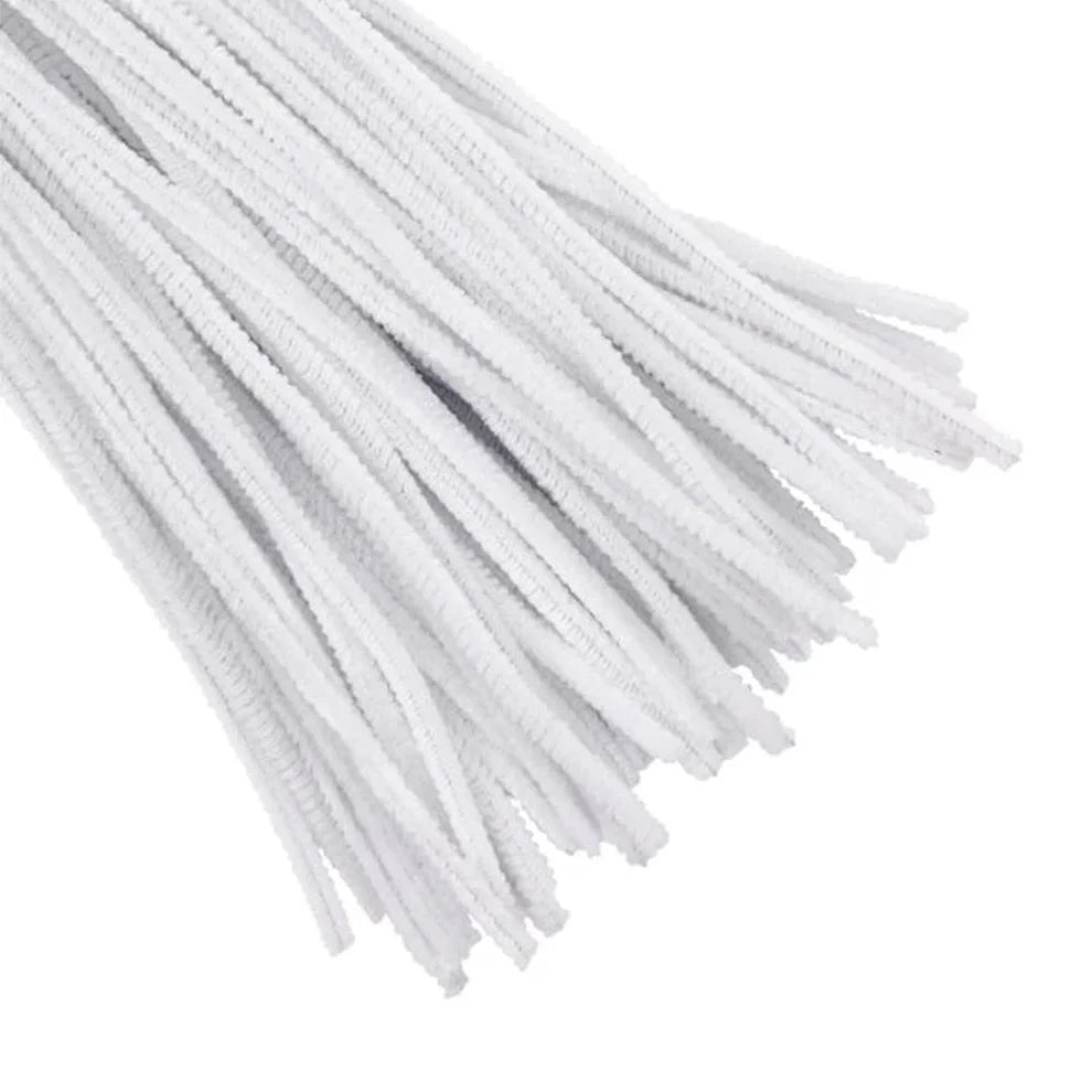 Pipe Cleaners for Crafts White Color Pack of 100 jg
