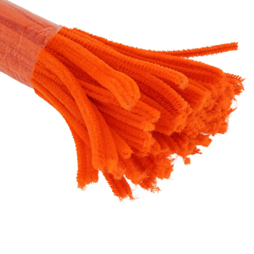 Orange color Pipe Cleaners, Pipe Cleaners Craft, Arts and Crafts for Kids, Crafts, Craft Supplies, Art Supplies (pack of 100)