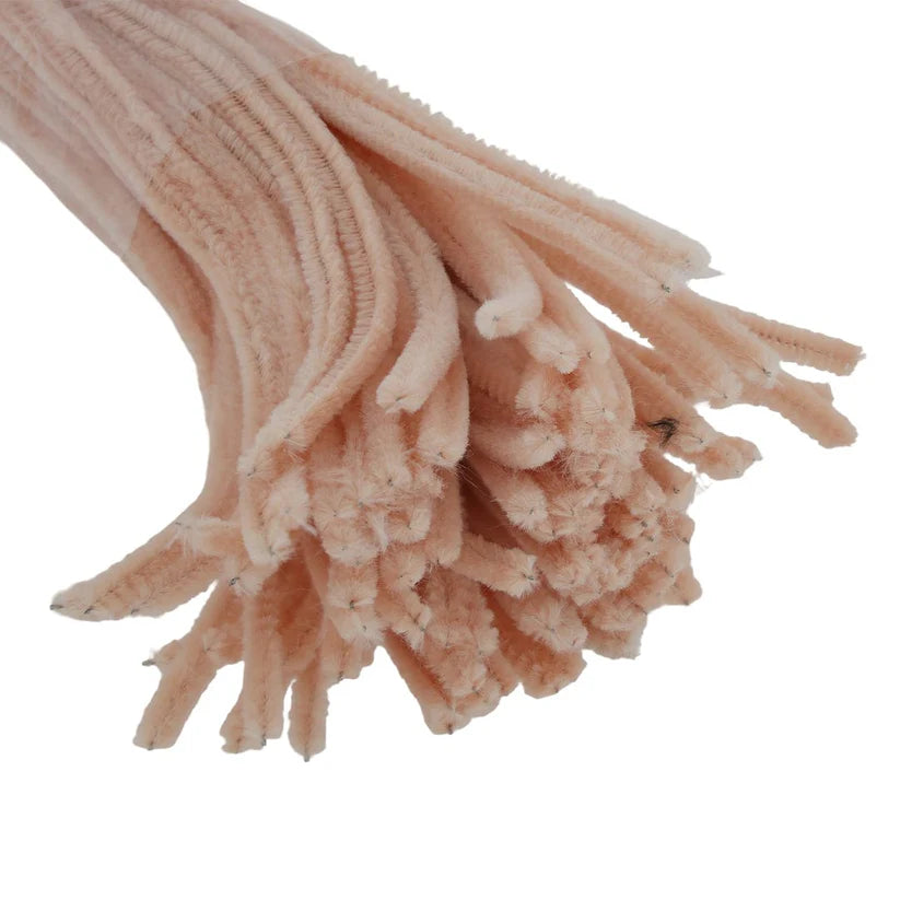 Pipe Cleaners for Crafts Skin Peach Color Pack of 100