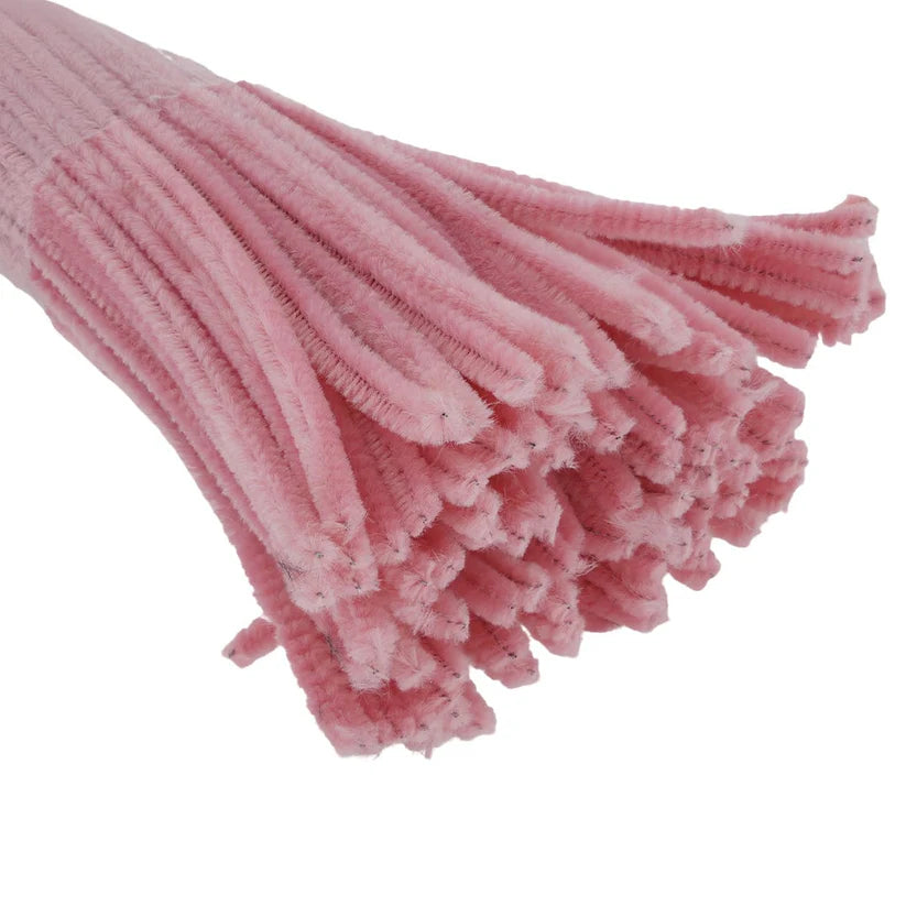 Pipe Cleaners for Crafts Pastel Pink Color Pack of 100