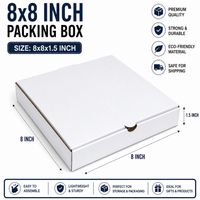 8x8 inch white packing box
