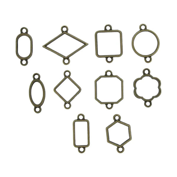 Antique Resin Rakhi Bezels(10 pcs) Mixed Shape