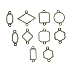 Antique Resin Rakhi Bezels(10 pcs) Mixed Shape