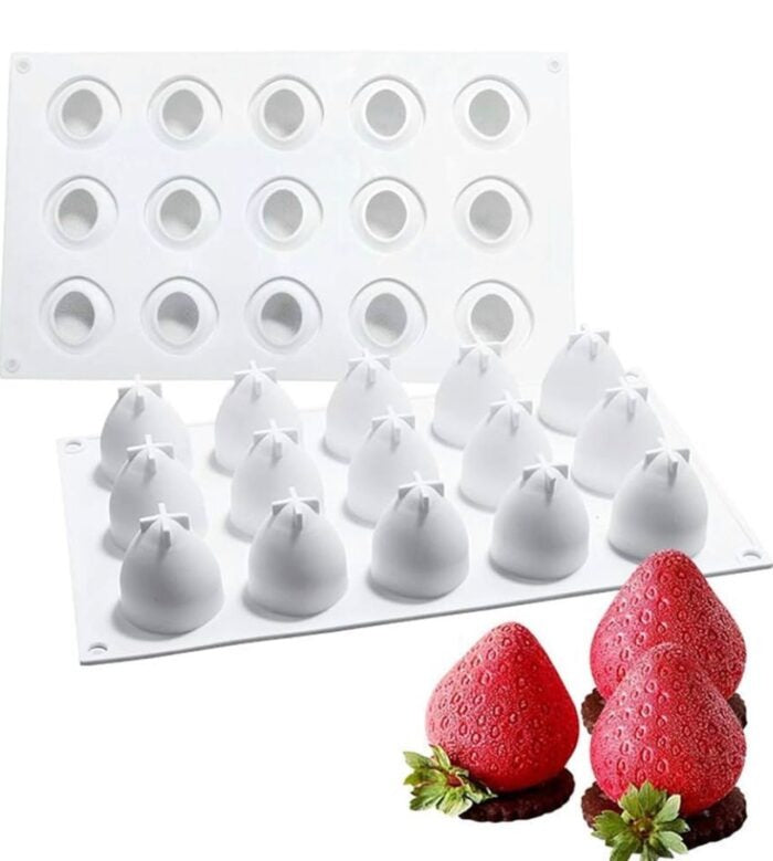 15 cavity strawberry shape candle mould