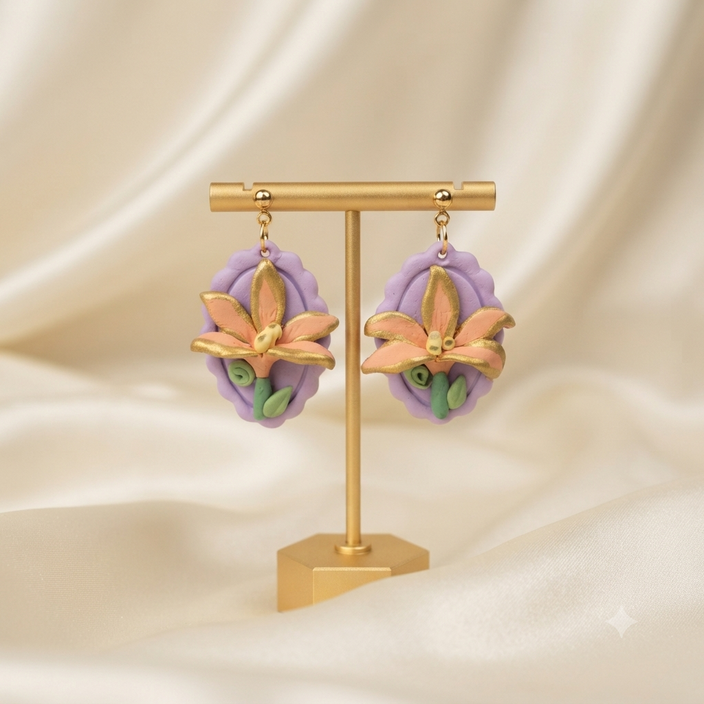 Handmade Jewelry Earring, Polymer clay B1-27