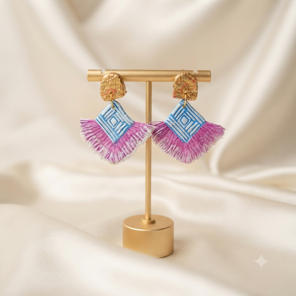 Handmade Jewelry Earring, Polymer clay B2-07