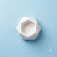 Geometric Concrete Planter – Hexagon Faceted Cement Pot for Succulents & Candles