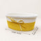 Yellow & White Oval Woven Basket with Bow | Handmade Storage Basket for Gifting, Hampers & Home Decor (18.5 x 11.5 cm)