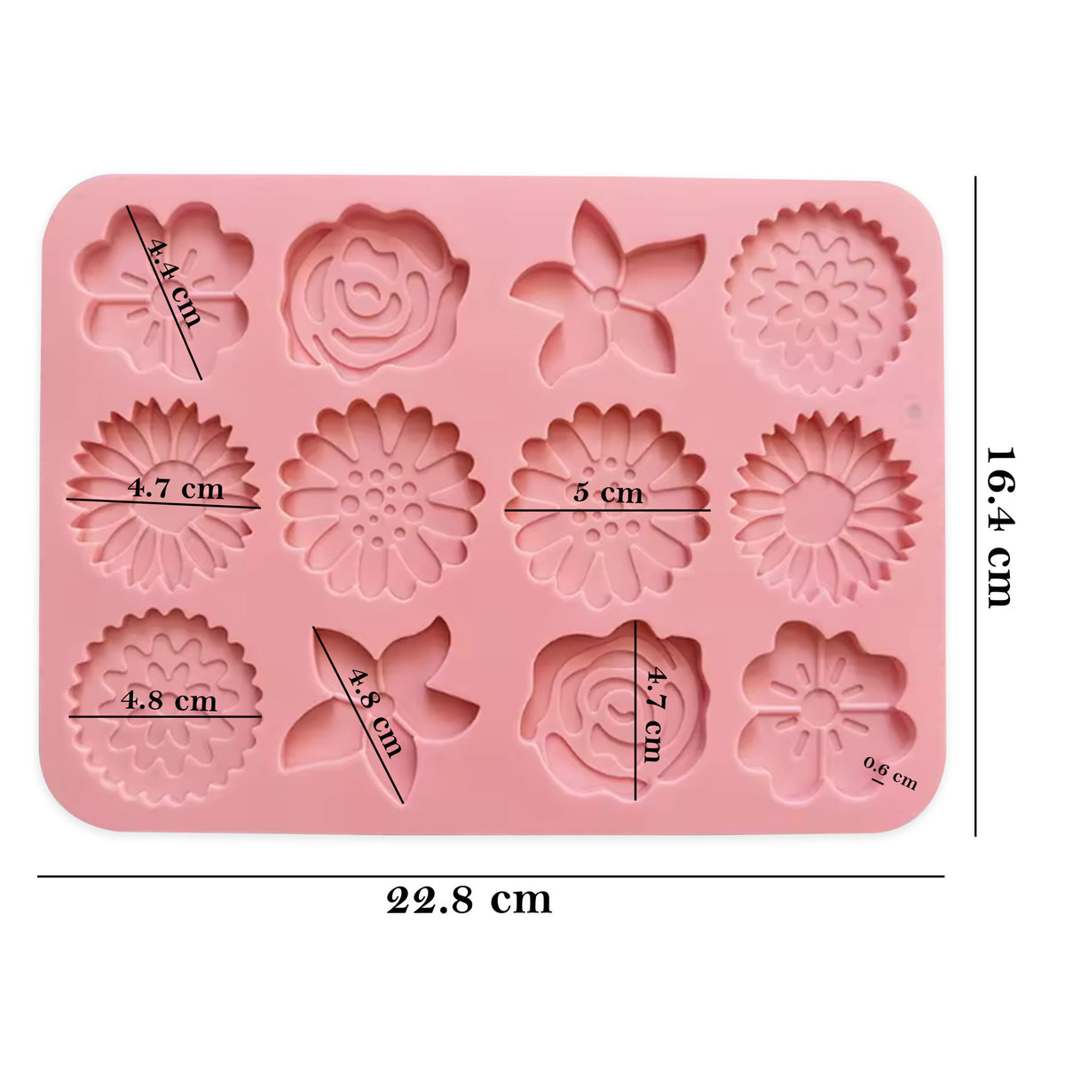 Multi Flower 12 cavity big candle / chocolate mould