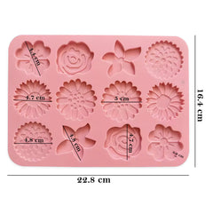 Multi Flower 12 cavity big candle / chocolate mould