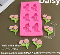 6 cavity mini daisy bouquet embed mould