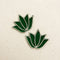Green Velvet Lotus Patch Set of 2 – Handmade Stone Chain Applique for Dupatta, Blouse & Craft