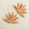 Orange Beaded Lotus Patch Set of 2 – Handmade Pearl & Zari Embroidered Applique for Dupatta, Blouse & Craft
