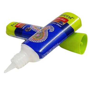 Fevicryl Fabric Glue PREMIUM FAST DRYING -30GM bottle No Stitch Glue/Mirror Pieces, Patchwork, Stones, Laces, Sequins and etc