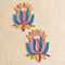 Multicolour Lotus Patch Set of 2 – Handmade Bugle Bead & Sequin Applique for Dupatta, Lehenga & Craft