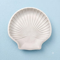 Concrete Scallop Shell Dish – Handmade Cement Seashell Trinket Tray & Soap Dish