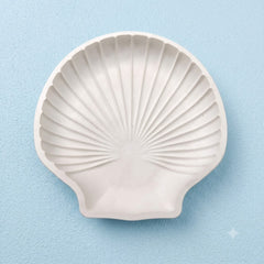 Concrete Scallop Shell Dish – Handmade Cement Seashell Trinket Tray & Soap Dish