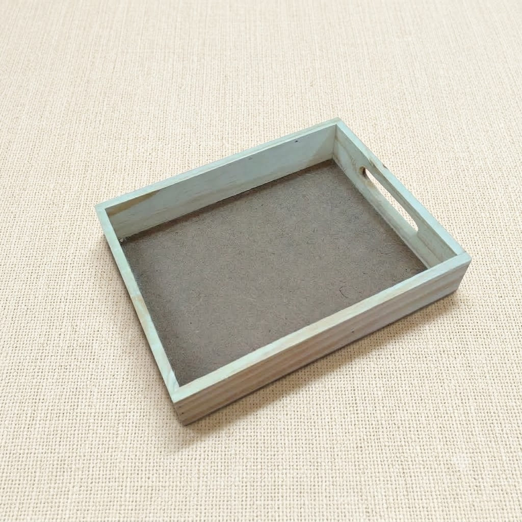 Small Wooden Display Tray for Gifting, Serving & Organising – Washed Blue, 8 x 10 Inch