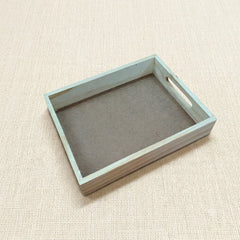 Small Wooden Display Tray for Gifting, Serving & Organising – Washed Blue, 8 x 10 Inch