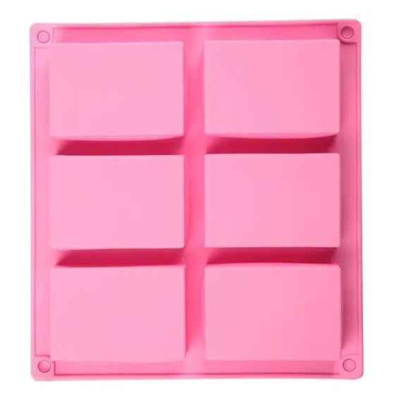 6 Cavity Rectangle Silicone Soap Mould for Handmade Soap Making Resin Casting Wax Melts and DIY Craft Projects