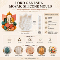 Ganesha Mosaic Silicone Mould – Approx. 6.5 × 6 × 2 CM
