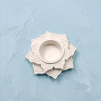 Concrete Lotus Tealight Holder – Handmade Cement Flower Candle Stand for Diwali & Pooja Decor