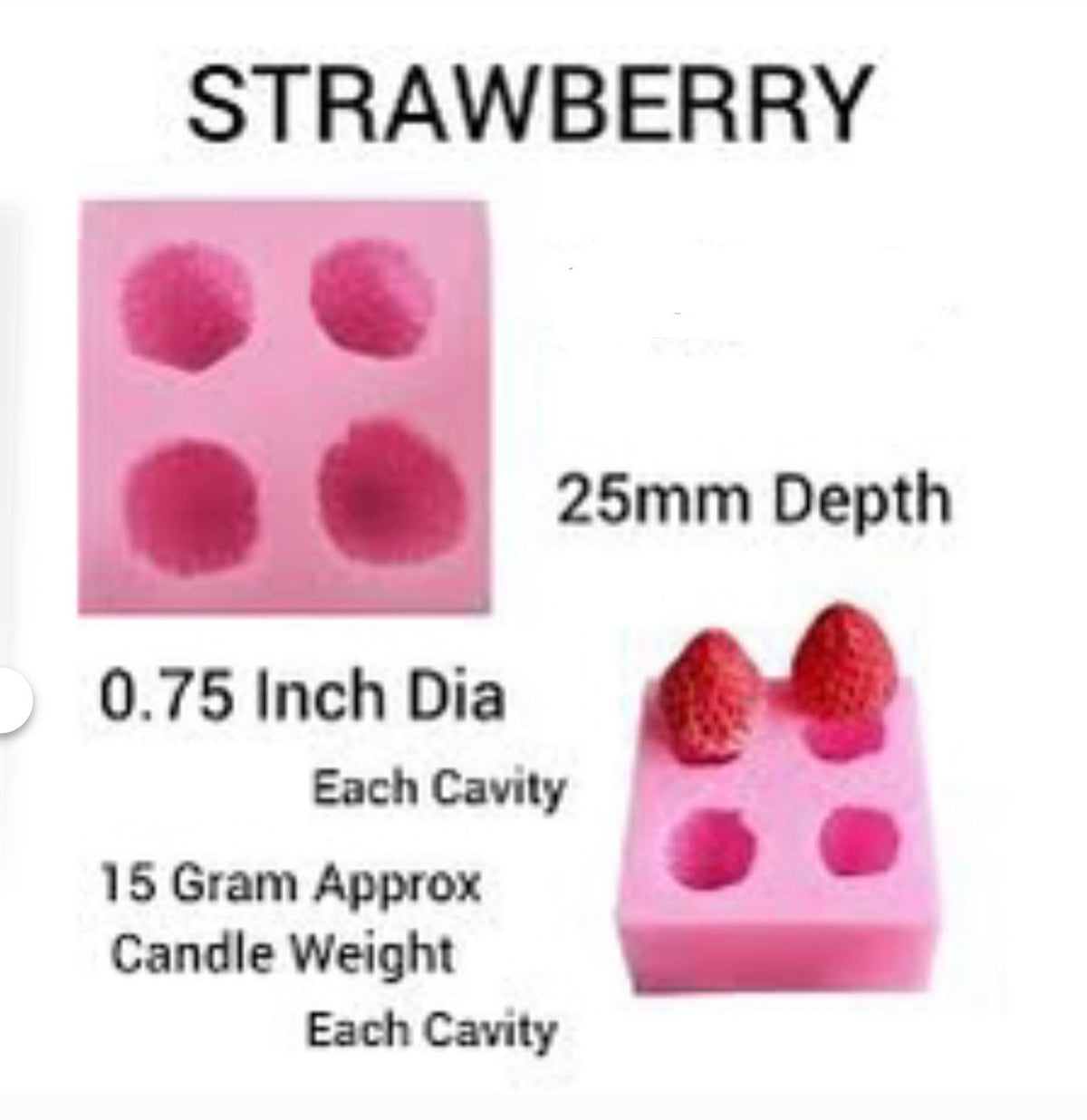4 cavity mini strawberry mould