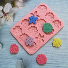 Multi Flower 12 cavity big candle / chocolate mould
