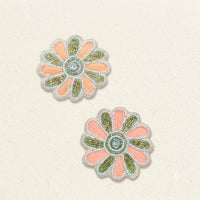 Handcrafted Daisy Flower Applique – Pearl, Bugle Bead & Thread Work Patch for DIY & Hampers