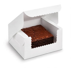 White Single Brownie Packing Box with Window (pack of 10)