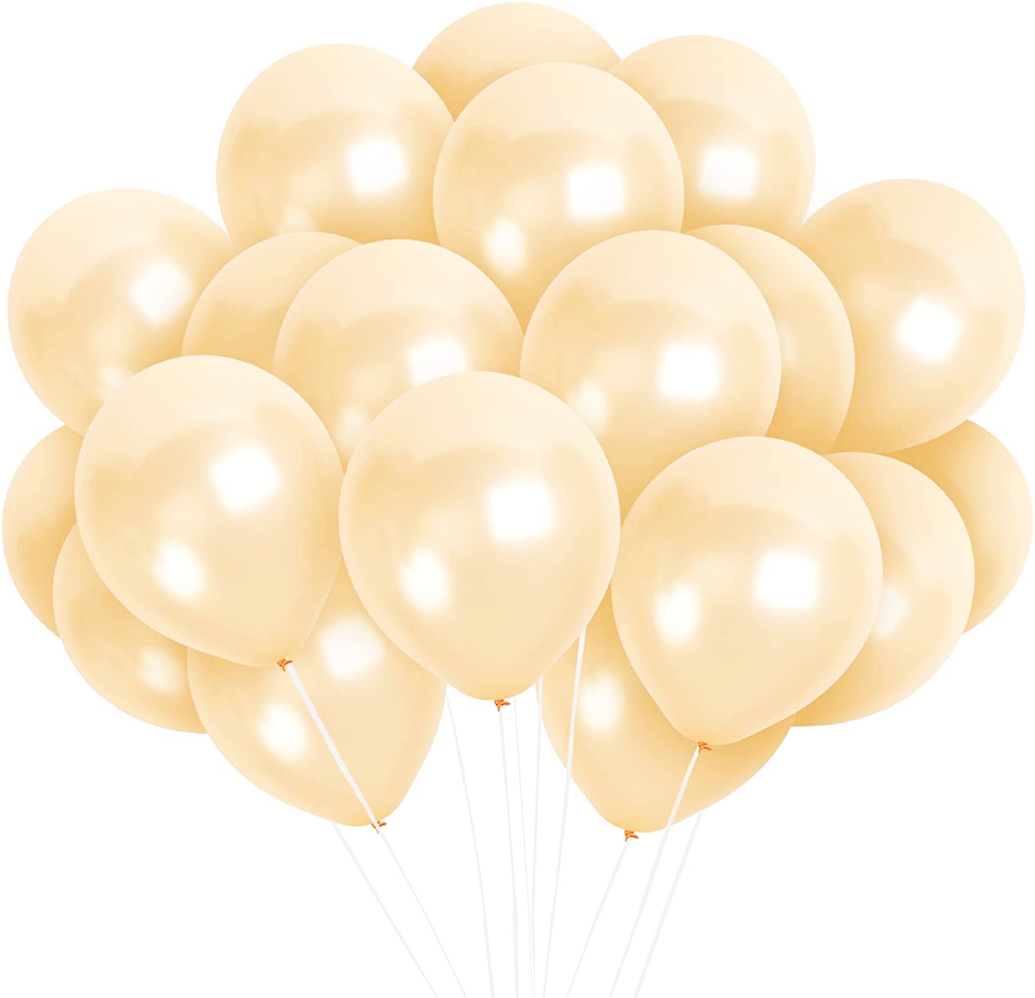 Off white metallic balloons for birthday and elegant party decoration with glossy latex finish