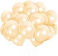 Off White Metallic Balloons for Birthday & Party Decoration (pack of 25)
