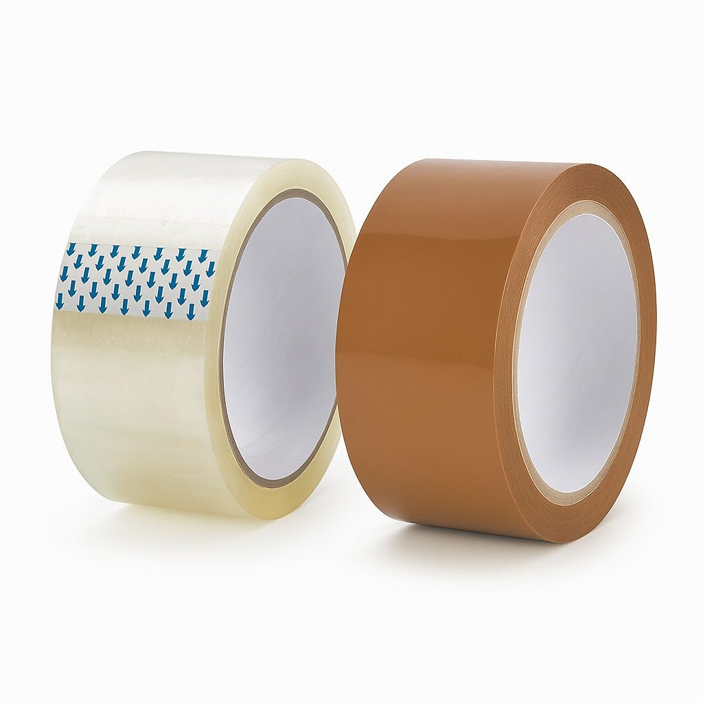 Packing Tape Combo Brown and Transparent Tape Strong Adhesive & Tear Resistant | Ideal for Shipping, Carton Sealing, Packaging & E-commerce