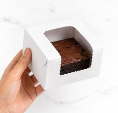 White Single Brownie Packing Box with Window (pack of 10)