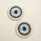 Evil Eye Patch Set of 2 – Handmade Beaded Nazar Applique with Cowrie Shell Border for Jackets, Bags & Craft