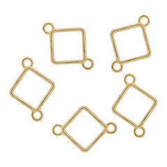 Golden Resin Rakhi Bezels(5 pcs) Diamond Shape