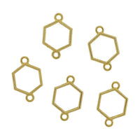 Golden Resin Rakhi Bezels(5 pcs) Hexagon Shape