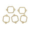 Golden Resin Rakhi Bezels(5 pcs) Octagon Shape