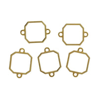 Golden Resin Rakhi Bezels(5 pcs) Octagon Shape