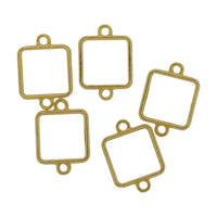 Golden Resin Rakhi Bezels(5 pcs) Square Shape