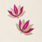 Magenta Zardozi Lotus Patch Set of 2 – Handmade Gold Bead & Thread Work Applique for Dupatta, Blouse & Craft