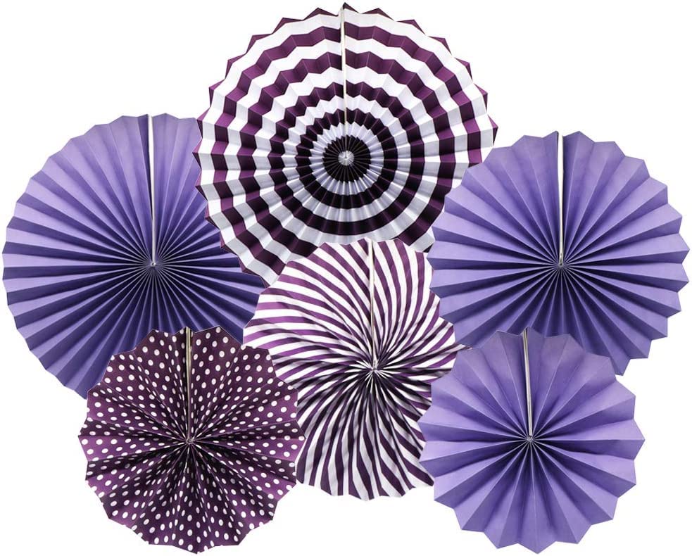 Blue party paper fans decoration set for birthday and event backdrop décor
