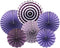 Party Paper Fans (BLUE) Decoration Set for Birthday & Event Décor (set of 6 pc.)