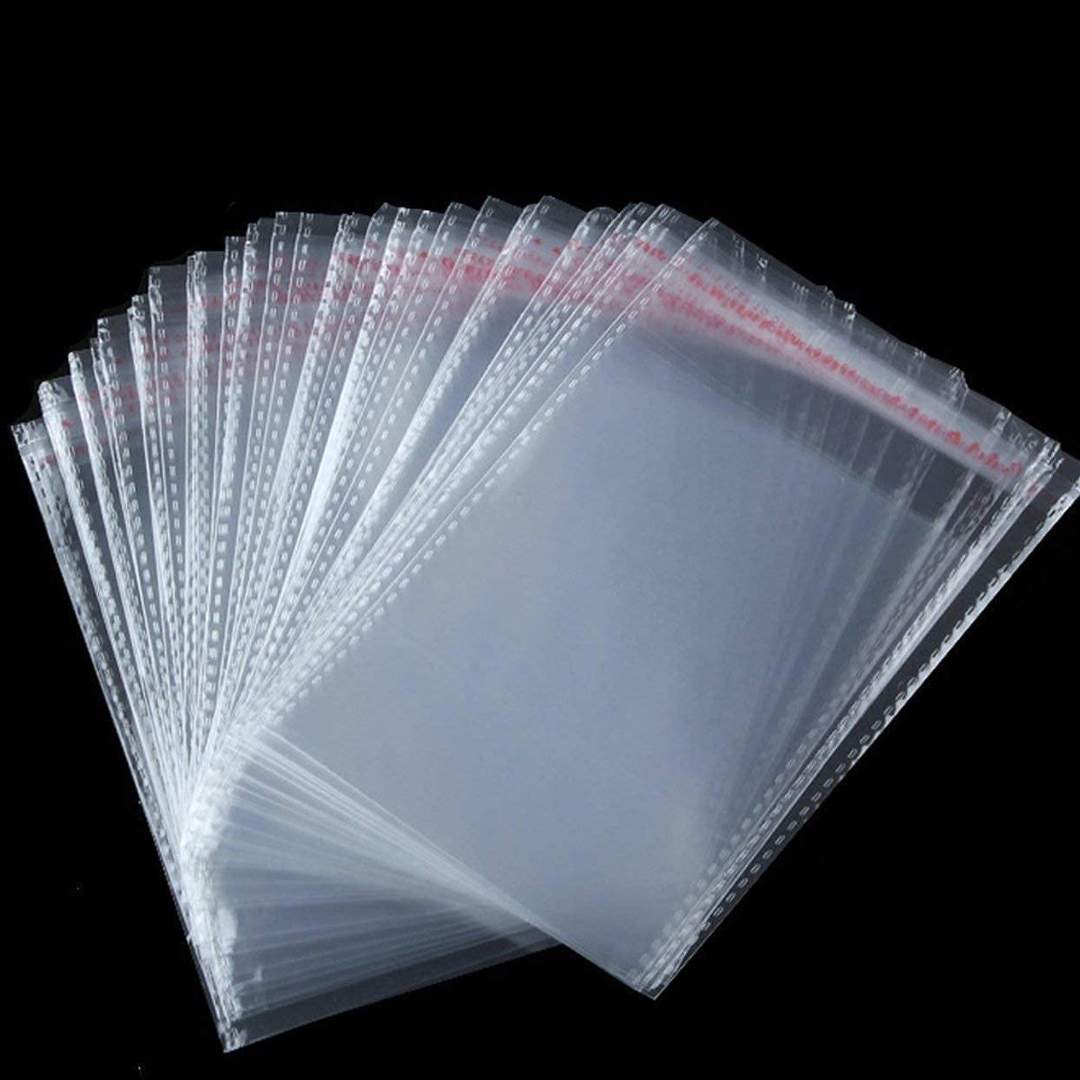 Plastic polythene Clear Transparent bags small size Self Adhesive BOPP Resealable Plastic pouch Bags Pack of 10