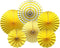Party Paper Fans (YELLOW) Decoration Set for Birthday & Event Décor (set of 6 pc.)