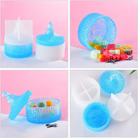 Round Candle Jar Pot Silicone Molds Flower Pot Planter Plaster Concrete Mold Storage Box Mould Home Decor Candle Jar Making