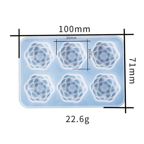 6 Cavity 3D Flower candle Mould